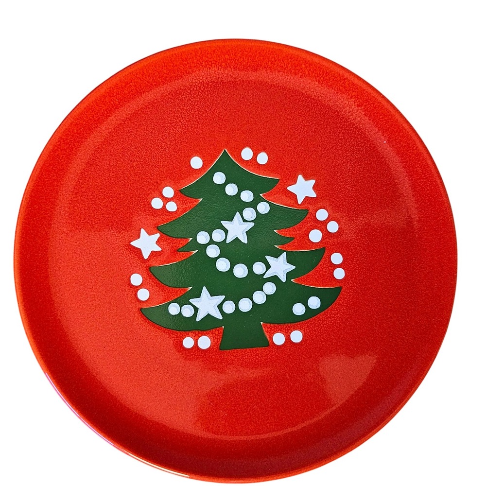 Waechtersbach W. Germany Christmas Tree Red Salad Plate 7.75 Inch Vintage